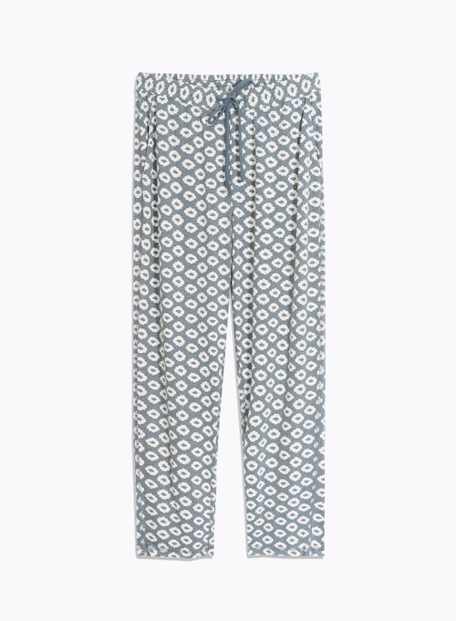 Pantalon Bleu en Lin / Elasthanne - MAJESTIC FILATURES