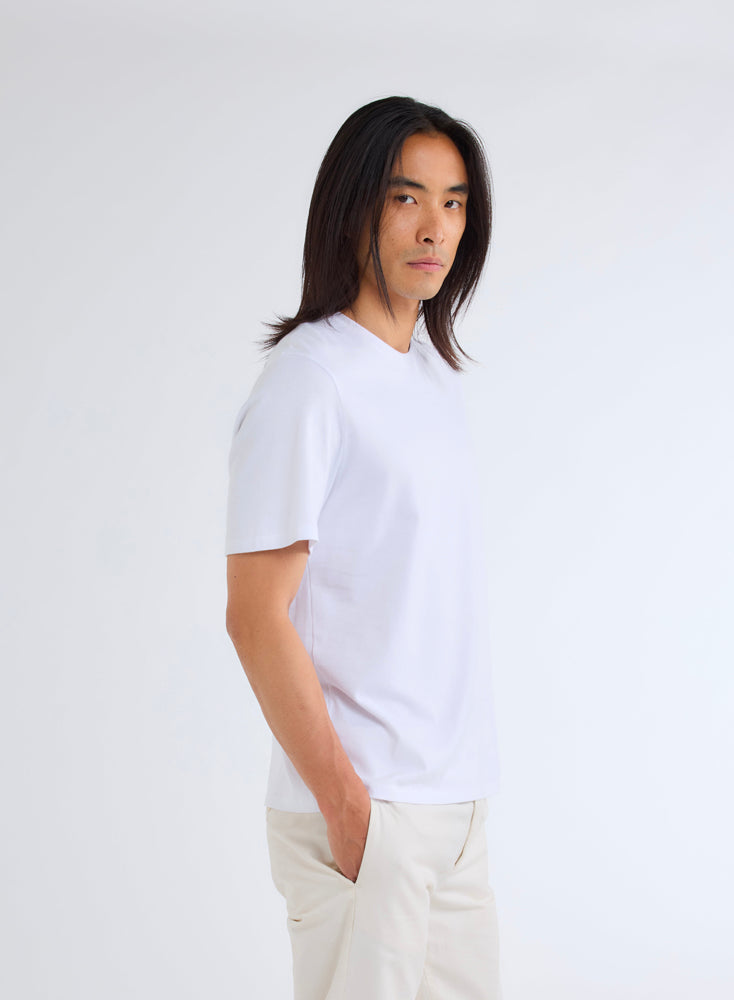 Camiseta blanca cuello redondo Algodon bio HOMBRE Majestic Filatures MAJESTIC FILATURES