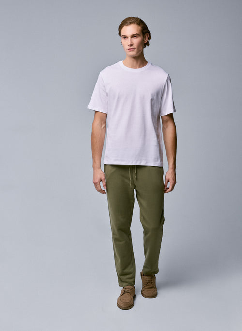 White Short Sleeve Crew Neck T-Shirt in Organic Cotton - MAJESTIC FILATURES