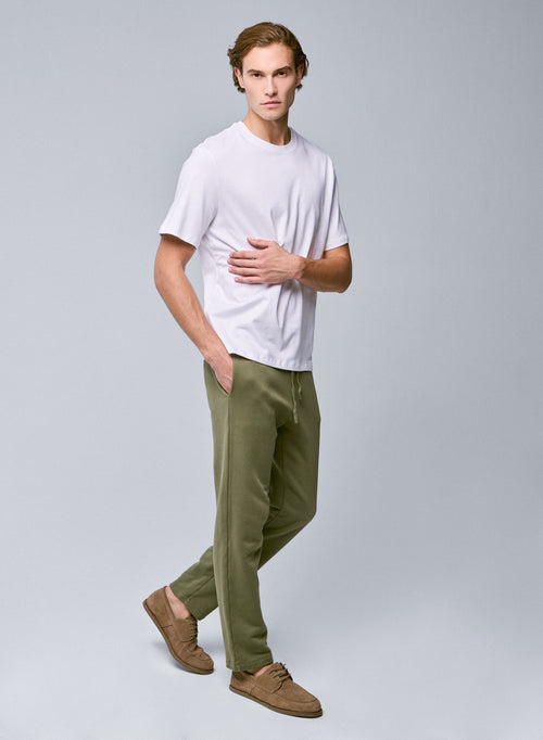 White Short Sleeve Crew Neck T-Shirt in Organic Cotton - MAJESTIC FILATURES