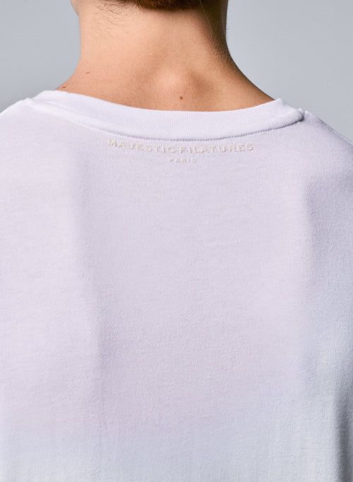 White Short Sleeve Crew Neck T-Shirt in Organic Cotton - MAJESTIC FILATURES