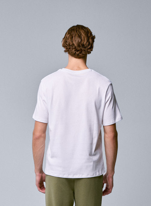 White Short Sleeve Crew Neck T-Shirt in Organic Cotton - MAJESTIC FILATURES