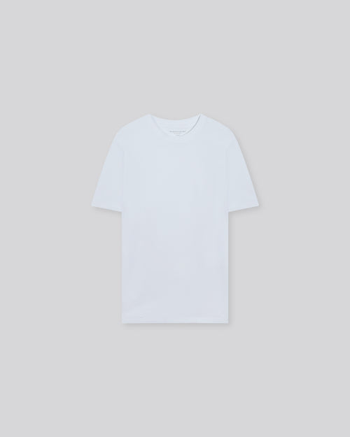 White Short Sleeve Crew Neck T-Shirt in Organic Cotton - MAJESTIC FILATURES