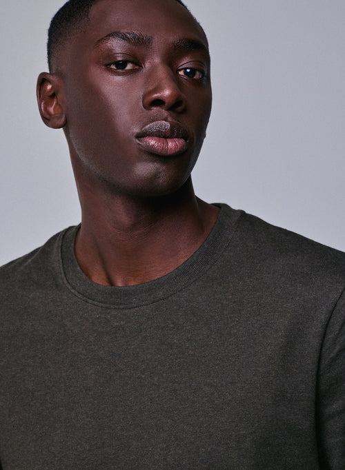 T-shirt Vert Col Rond Manches Courtes en Coton organique - MAJESTIC FILATURES