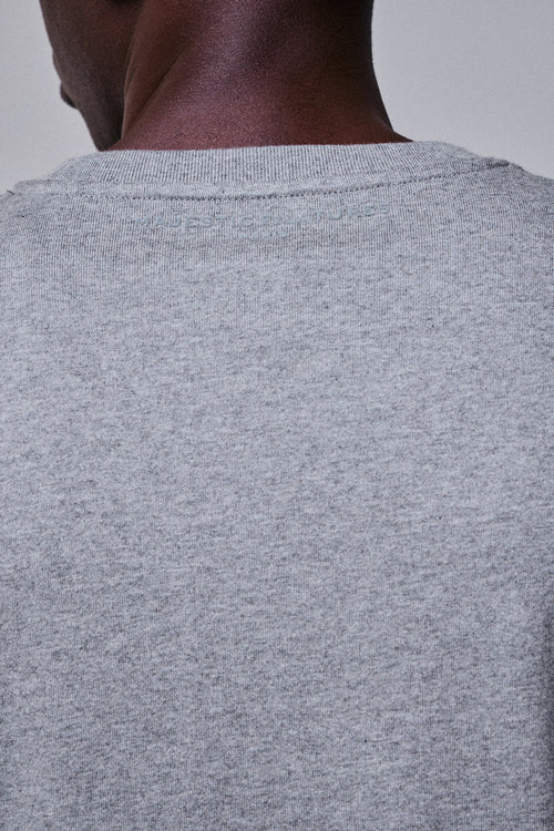 Grey Round Neck Long Sleeve T-shirt in Organic Cotton - MAJESTIC FILATURES