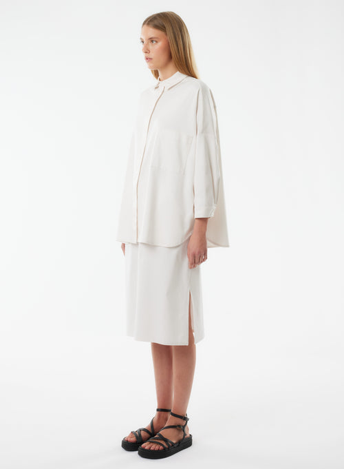 White Shirt 3/4 Sleeves - MAJESTIC FILATURES