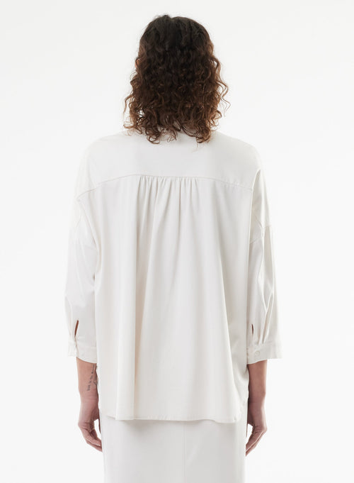 White Shirt 3/4 Sleeves - MAJESTIC FILATURES