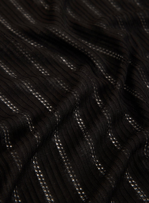 Black V-neck Long Sleeve Lyocell / Tencel Vest - MAJESTIC FILATURES