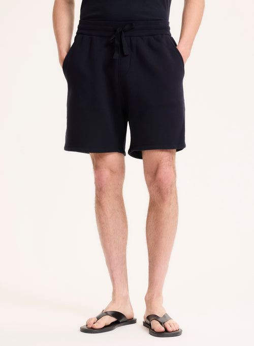 Navy shorts in organic cotton - MAJESTIC FILATURES