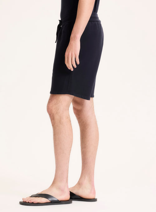 Navy shorts in organic cotton - MAJESTIC FILATURES