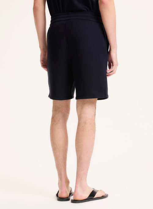 Navy shorts in organic cotton - MAJESTIC FILATURES