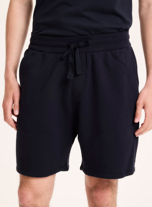 Navy shorts in organic cotton - MAJESTIC FILATURES