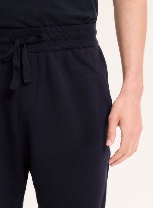 Navy shorts in organic cotton - MAJESTIC FILATURES