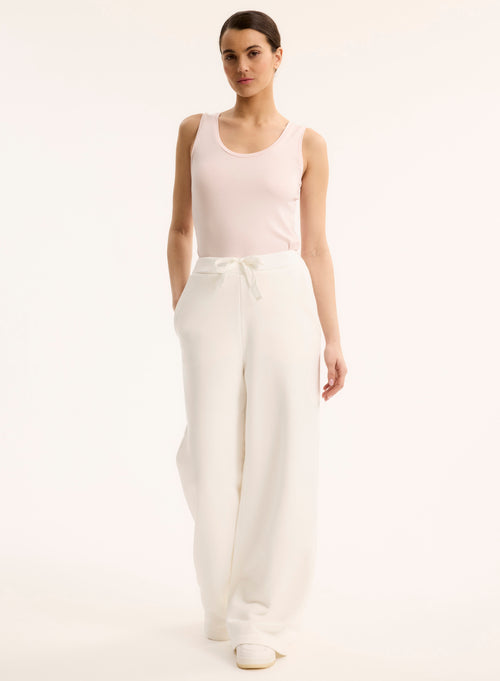 White organic cotton trousers - MAJESTIC FILATURES