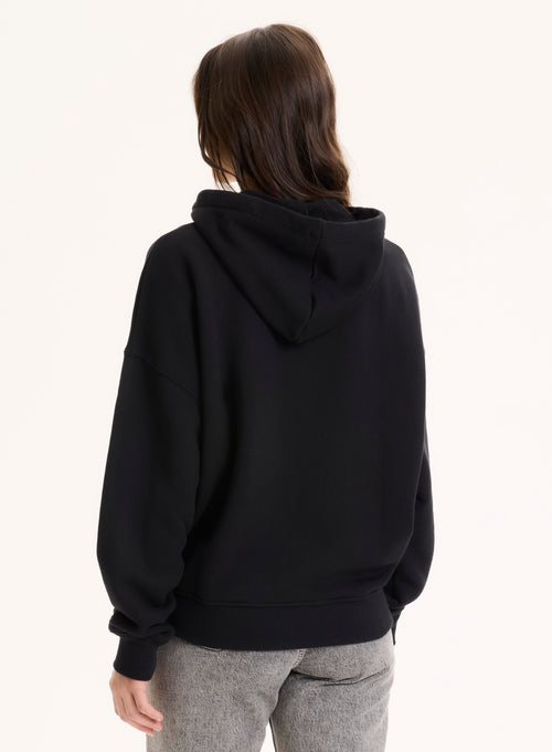 Black Long Sleeve Round Neck Organic Cotton Vest - MAJESTIC FILATURES