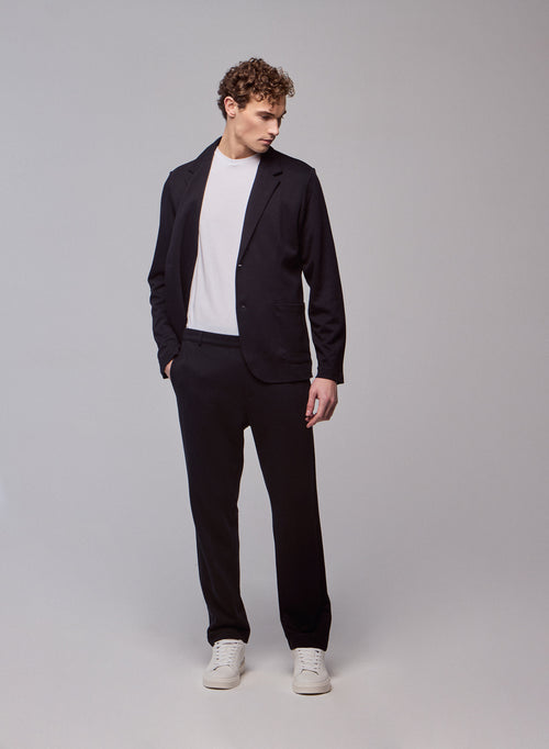 Veste Noire Col Veste Manches Longues en Lyocell / Tencel / Coton organique - MAJESTIC FILATURES