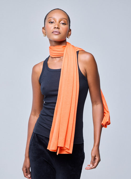Orange Viscose/Cashmere Scarf - MAJESTIC FILATURES