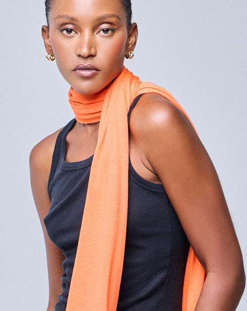 Orange Schal aus Viskose/Kaschmir - MAJESTIC FILATURES