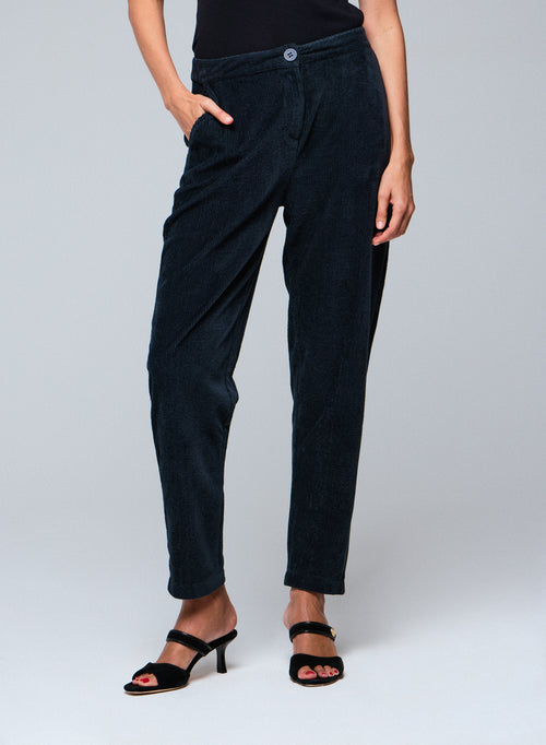 Pantalón gris de algodón orgánico / poliéster - MAJESTIC FILATURES