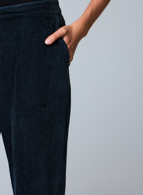 Pantalón gris de algodón orgánico / poliéster - MAJESTIC FILATURES