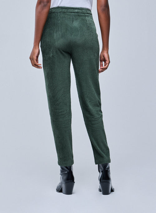 Green pants in organic cotton / polyester - MAJESTIC FILATURES