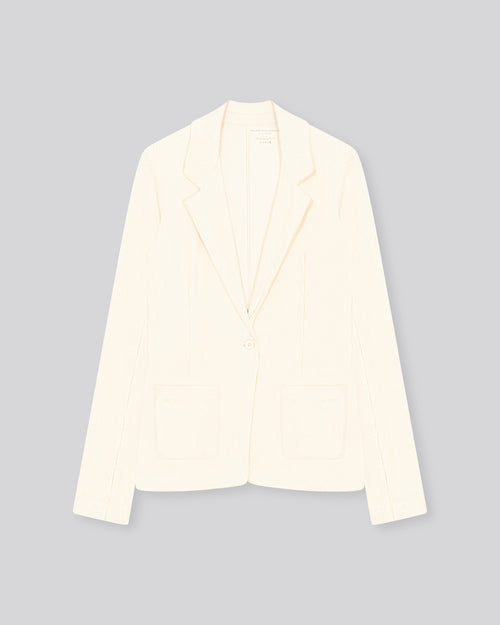 Veste Blanche Manches Longues en Coton Organique / Polyester - MAJESTIC FILATURES