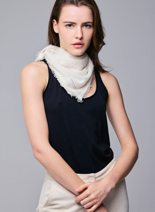 White Cashmere Bandana - MAJESTIC FILATURES