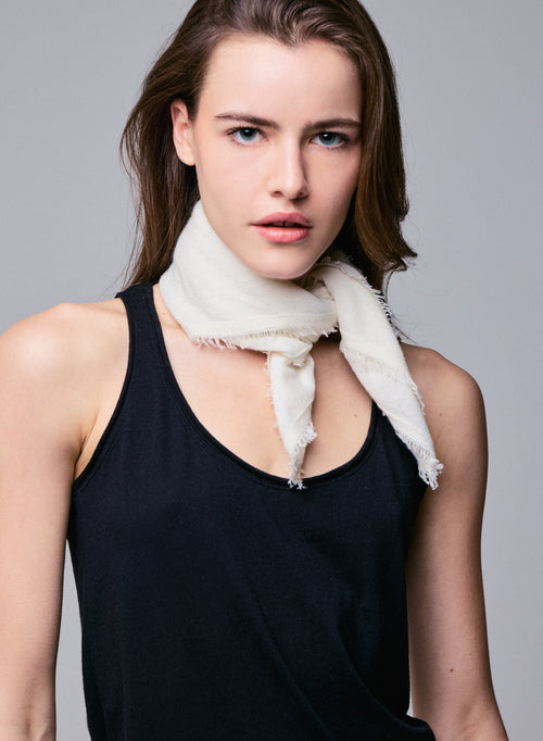 White Cashmere Bandana - MAJESTIC FILATURES