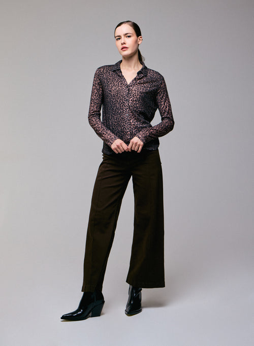 Pink Shirt Long Sleeve Shirt in Organic Cotton / Cashmere - MAJESTIC FILATURES