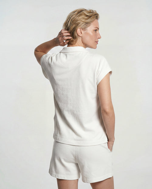 Camisa blanca sin mangas de algodón orgánico y poliamida - MAJESTIC FILATURES