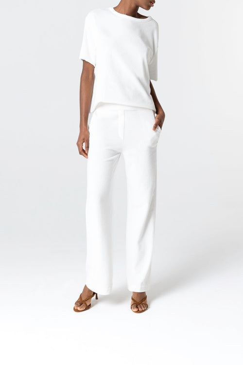 Pantalón blanco de algodón orgánico/poliamida - MAJESTIC FILATURES