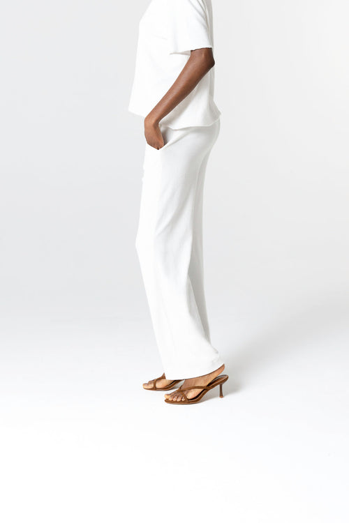 Pantalón blanco de algodón orgánico/poliamida - MAJESTIC FILATURES