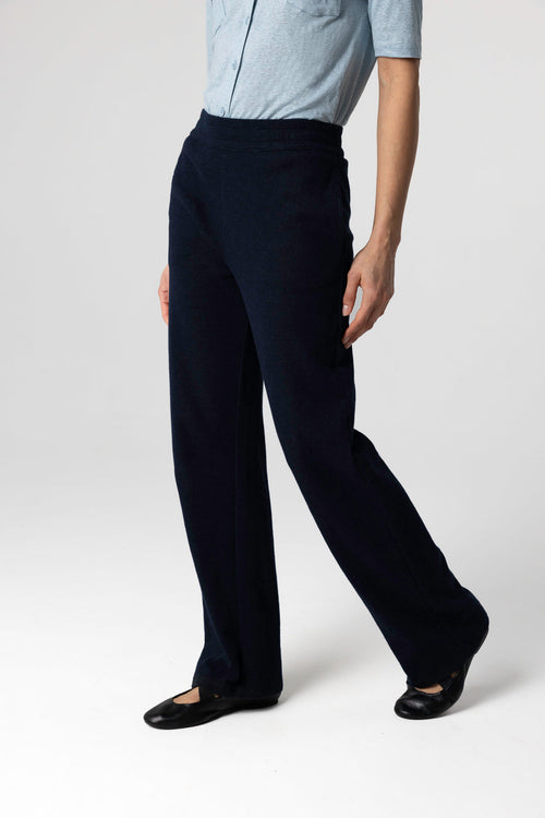 Pantalon Marine en Coton / Lin / Coton organique - MAJESTIC FILATURES