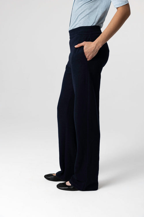 Pantalon Marine en Coton / Lin / Coton organique - MAJESTIC FILATURES