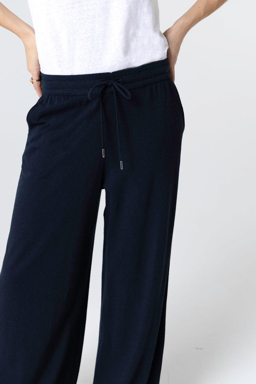 Pantalon Marine en Coton / Lin - MAJESTIC FILATURES