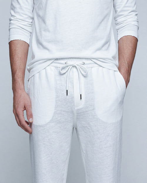 Pantalón blanco de algodón/lino - MAJESTIC FILATURES