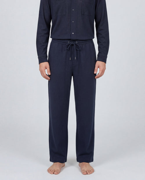 Navy Pants in Cotton / Linen - MAJESTIC FILATURES