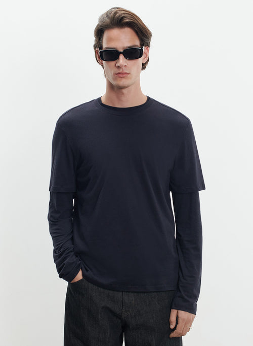 T-shirt en coton et cachemire - MAJESTIC FILATURES