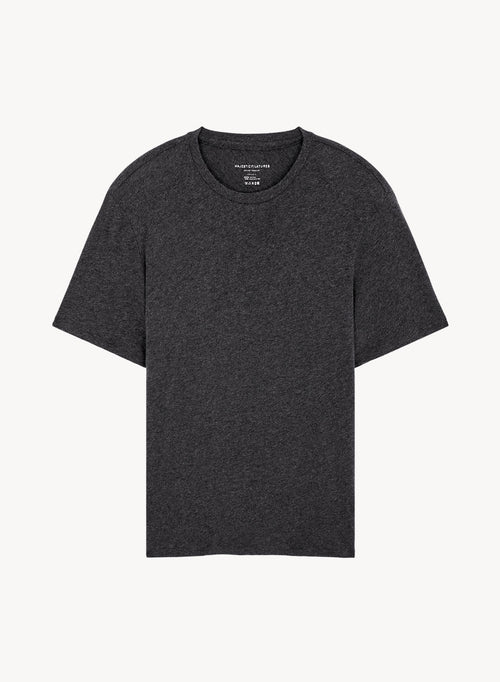 Camiseta de manga corta moteada con cuello redondo en algodón / cachemir - MAJESTIC FILATURES