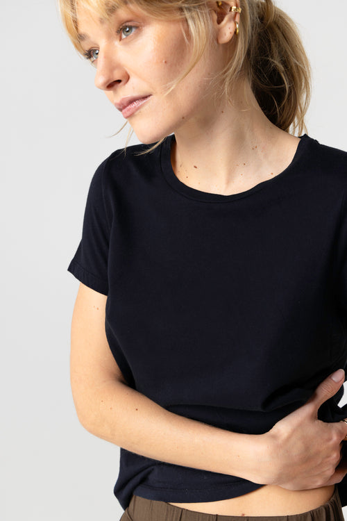 Polly short-sleeved round neck T-shirt in Silk Touch Cotton - MAJESTIC FILATURES