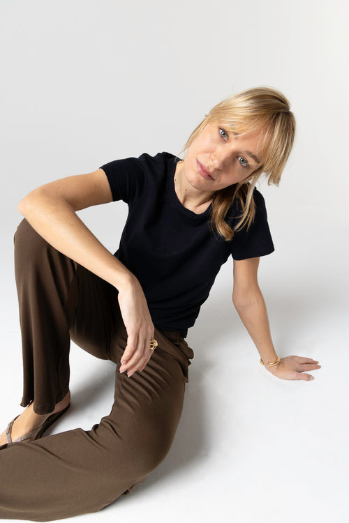 Polly short-sleeved round neck T-shirt in Silk Touch Cotton - MAJESTIC FILATURES