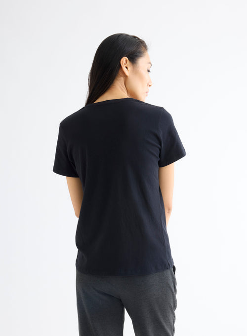 Patty Silk Touch Cotton V-neck T-shirt - MAJESTIC FILATURES