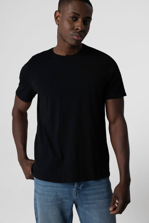 "Camiseta cuello redondo de manga corta de Algodón" - MAJESTIC FILATURES