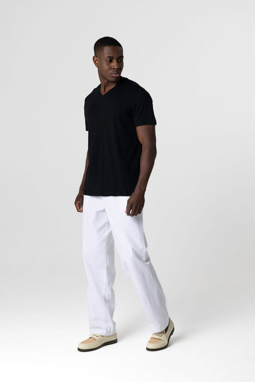 "Camiseta Paul cuello V manga corta de Algodón Silk Touch" - MAJESTIC FILATURES