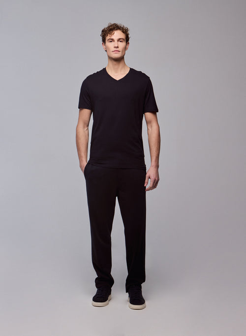 Paul T-Shirt V-Ausschnitt kurze Ärmel aus Silk Touch Baumwolle - MAJESTIC FILATURES