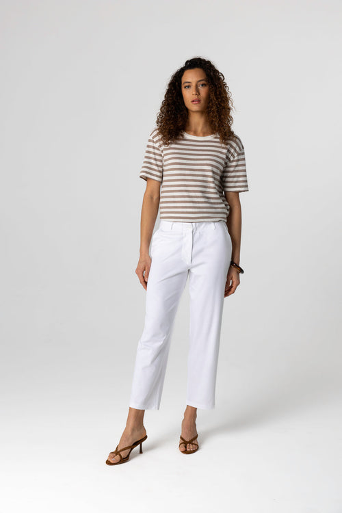White cotton pants Supima - MAJESTIC FILATURES