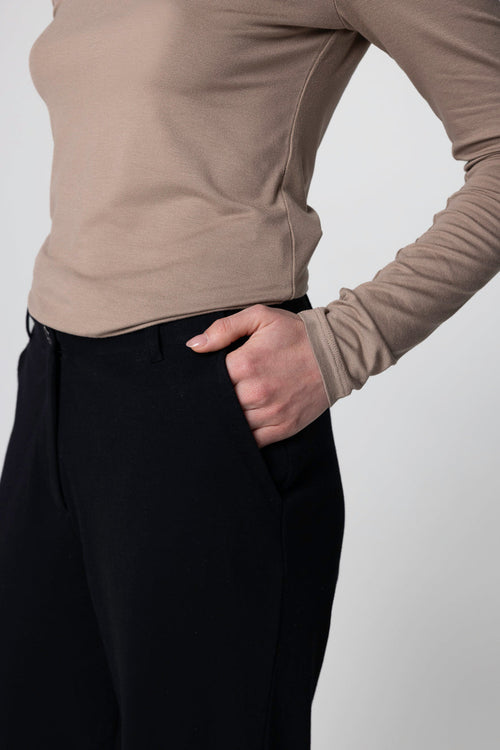 Pantalon Noir en Coton Supima - MAJESTIC FILATURES