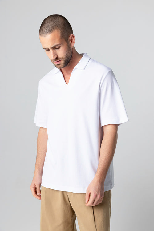 Polo Blanc Manches Courtes en Coton supima - MAJESTIC FILATURES