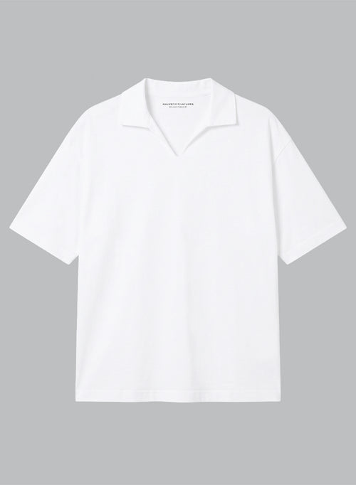 Polo blanco manga corta en algodón Supima - MAJESTIC FILATURES