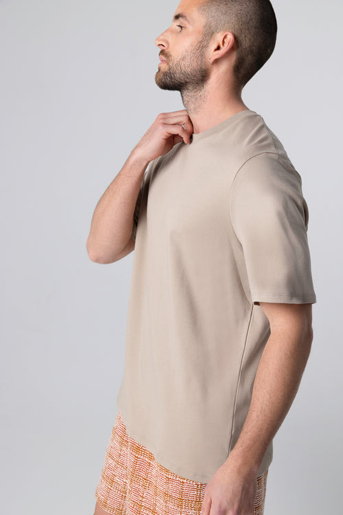 Desert Short-Sleeved Cotton Short-Sleeved T-Shirt - MAJESTIC FILATURES